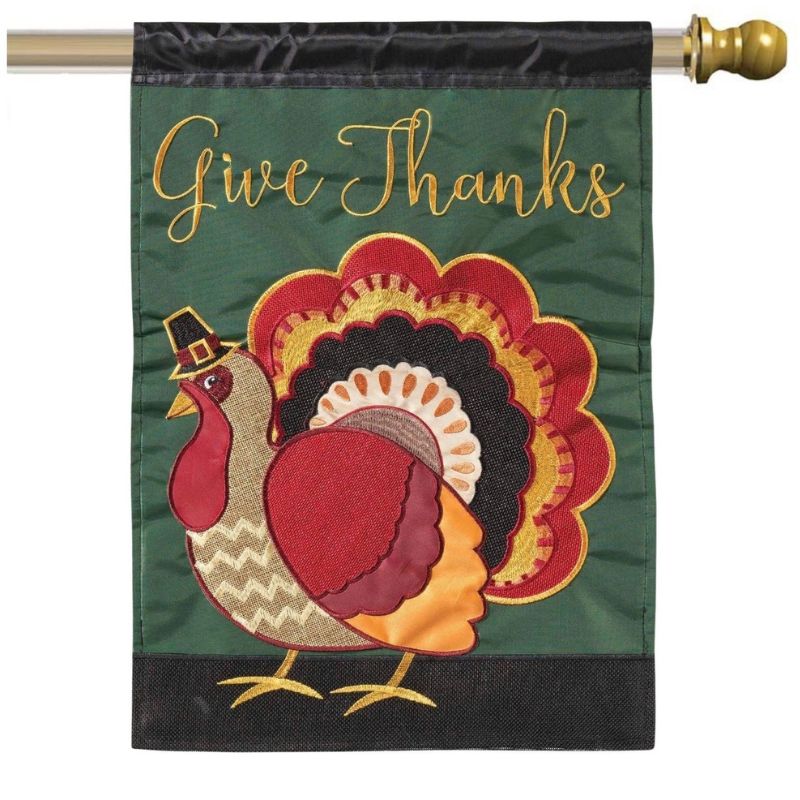 Turkey Give Thanks House Flag